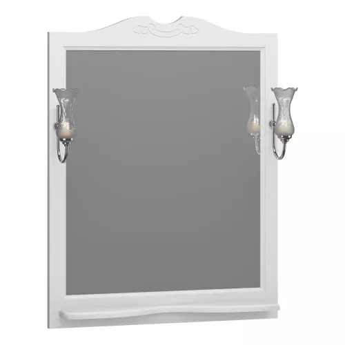 Зеркало Opadiris Валери, цвет белый, с выключателем, Выбрать цвет: Белый, Выбрать размер: 85