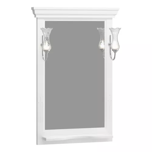 Зеркало Opadiris Риспекто , цвет белый матовый, с выключателем, Выбрать цвет: Белый матовый, Выбрать размер: 65