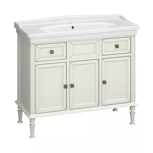 Тумба с раковиной напольная Opadiris Кантара  слоновая кость/бронза, Выбрать цвет: Слоновая кость, Выбрать размер: 105