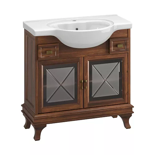 Тумба напольная с раковиной OPADIRIS Борджи-85 светлый орех, Выбрать цвет: Светлый орех