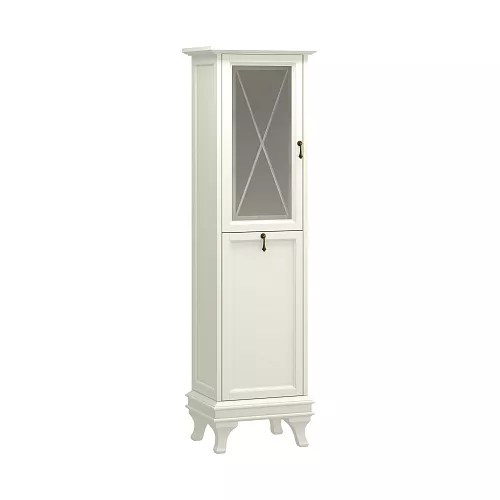 Пенал левый/правый с бельевой корзиной OPADIRIS Борджи слоновая кость, Выбрать цвет: Слоновая кость, Ориентация: Левая