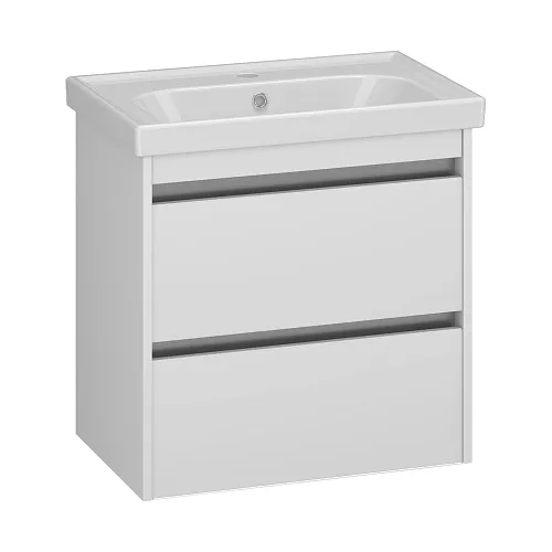 Тумба с раковиной  OPADIRIS Фреш, белый/белое стекло, Выбрать размер: 60