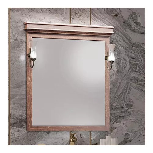 Зеркало со светильниками OPADIRIS Борджи Светлый орех, Выбрать цвет: Светлый орех, изображение 2