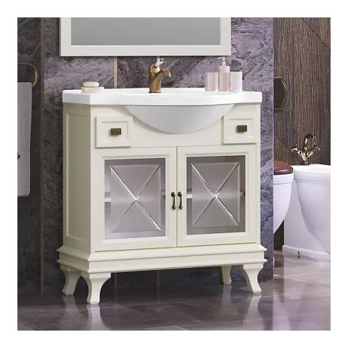 Тумба напольная с раковиной OPADIRIS Борджи-85 Слоновая кость, Выбрать цвет: Слоновая кость, изображение 2