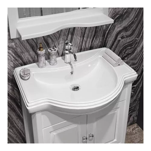 Тумба с раковиной для ванной комнаты OPADIRIS Брунелла- 65 Белый матовый, Выбрать размер: 65, Выбрать цвет: Белый, изображение 5