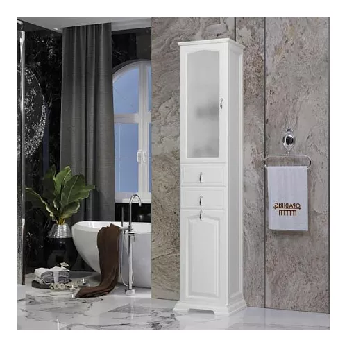 Пенал OPADIRIS Риспекто-40 левый/правый С БЕЛЬЕВОЙ КОРЗИНОЙ, белый матовый, Выбрать цвет: Белый, Ориентация: Левая, изображение 2