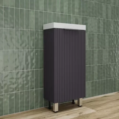 Тумба напольная/унив  "СОЛО" с раковиной  (Como 40) Графит Нубук, Выбрать цвет: Графит Нубук, изображение 2