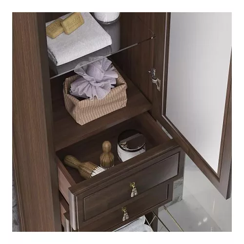 Пенал OPADIRIS Риспекто-40 левый/правый С БЕЛЬЕВОЙ КОРЗИНОЙ, орех антикварный, Выбрать цвет: Орех антикварный, Ориентация: Левая, изображение 5