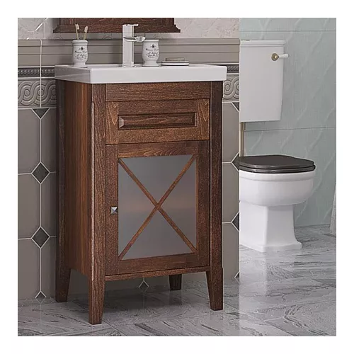 Тумба с раковиной OPADIRIS Палермо  светлый орех, Выбрать цвет: Светлый орех, Выбрать размер: 50, изображение 2