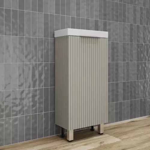 Тумба напольная/унив  "СОЛО" с раковиной  (Como 40) Санд серая галька, Выбрать цвет: Санд серая галька, изображение 2