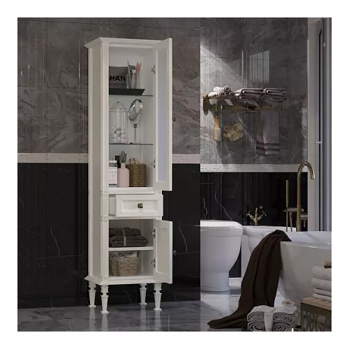 Пенал напольный левый/правый Opadiris Кантара 46 Белый, Выбрать цвет: Белый, Ориентация: левая, изображение 2