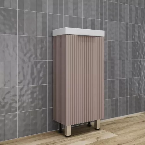 Тумба напольная/унив "СОЛО" с раковиной  (Como 40) Санд Пудровый, Выбрать цвет: Санд Пудровый, изображение 2