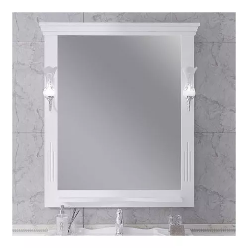 Зеркало OPADIRIS Риспекто белый, с выключателем, Выбрать цвет: Белый, Выбрать размер: 85, изображение 2