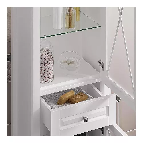 Пенал напольный OPADIRIS Палермо левый/правый  белый матовый, Выбрать цвет: Белый, Ориентация: Левая, изображение 3