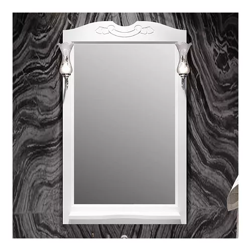 Зеркало со светильниками OPADIRIS Брунелла  белый, Выбрать цвет: Белый, Выбрать размер: 65, изображение 2