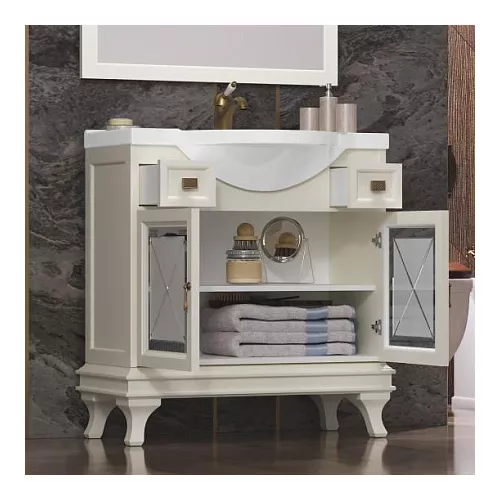 Тумба напольная с раковиной OPADIRIS Борджи-85 Слоновая кость, Выбрать цвет: Слоновая кость, изображение 3