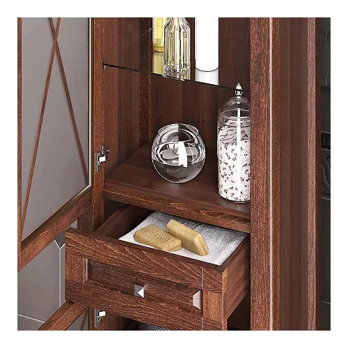 Пенал напольный OPADIRIS Палермо левый/правый,  светлый орех, Выбрать цвет: Светлый орех, Ориентация: Левая, изображение 4