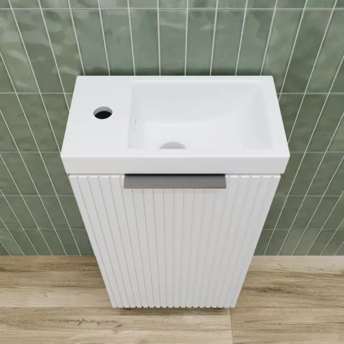 Тумба напольная/унив "СОЛО" с раковиной  (Como 40) Белый Софт, Выбрать цвет: Белый софт, изображение 3