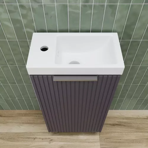 Тумба напольная/унив  "СОЛО" с раковиной  (Como 40) Графит Нубук, Выбрать цвет: Графит Нубук, изображение 3