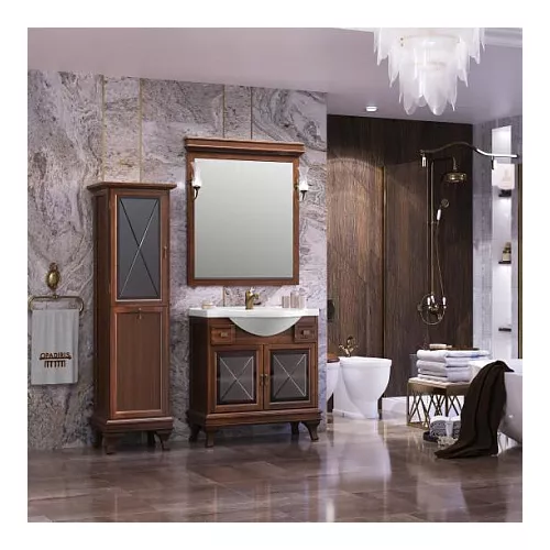 Тумба напольная с раковиной OPADIRIS Борджи-85 светлый орех, Выбрать цвет: Светлый орех, изображение 6