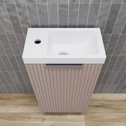 Тумба напольная/унив "СОЛО" с раковиной  (Como 40) Санд Пудровый, Выбрать цвет: Санд Пудровый, изображение 3