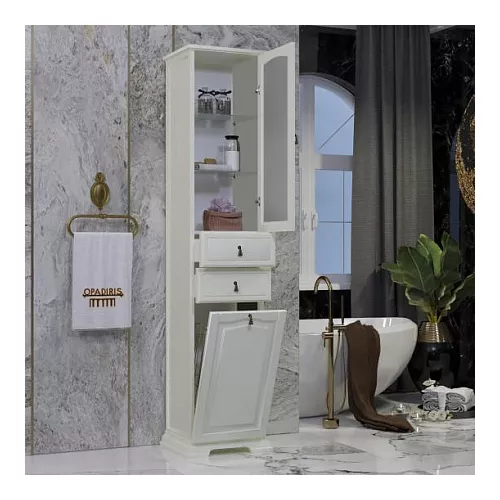 Пенал OPADIRIS Риспекто-40 левый/правый С БЕЛЬЕВОЙ КОРЗИНОЙ, слоновая кость, Выбрать цвет: Слоновая кость, Ориентация: Правая, изображение 3