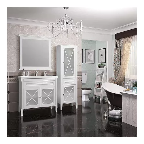 Пенал напольный OPADIRIS Палермо левый/правый  белый матовый, Выбрать цвет: Белый, Ориентация: Левая, изображение 7