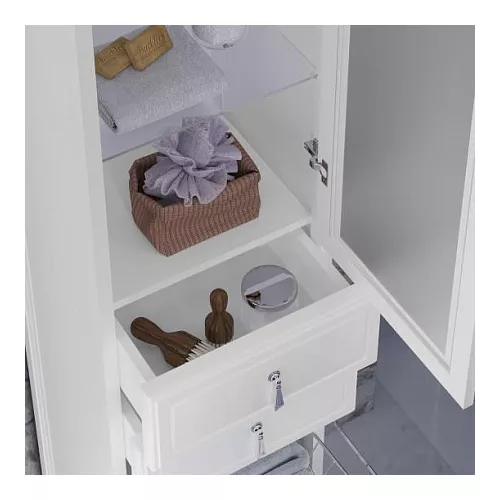 Пенал OPADIRIS Риспекто-40 левый/правый С БЕЛЬЕВОЙ КОРЗИНОЙ, белый матовый, Выбрать цвет: Белый, Ориентация: Левая, изображение 4