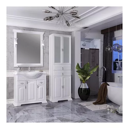 Зеркало OPADIRIS Риспекто белый, с выключателем, Выбрать цвет: Белый, Выбрать размер: 85, изображение 5