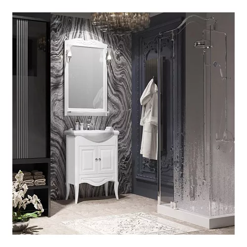 Зеркало со светильниками OPADIRIS Брунелла  белый, Выбрать цвет: Белый, Выбрать размер: 65, изображение 4