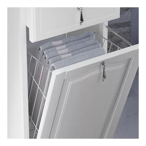 Пенал OPADIRIS Риспекто-40 левый/правый С БЕЛЬЕВОЙ КОРЗИНОЙ, белый матовый, Выбрать цвет: Белый, Ориентация: Левая, изображение 5