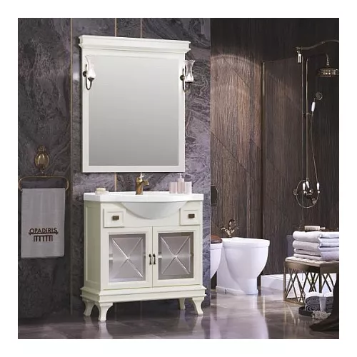 Тумба напольная с раковиной OPADIRIS Борджи-85 Слоновая кость, Выбрать цвет: Слоновая кость, изображение 5