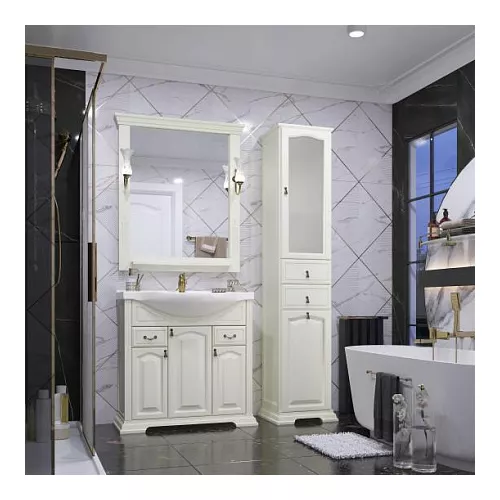 Тумба напольная с раковиной  OPADIRIS Риспекто  слоновая кость, Выбрать цвет: Слоновая кость, Выбрать размер: 85, изображение 6