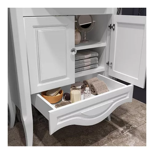 Тумба с раковиной для ванной комнаты OPADIRIS Брунелла- 65 Белый матовый, Выбрать размер: 65, Выбрать цвет: Белый, изображение 7