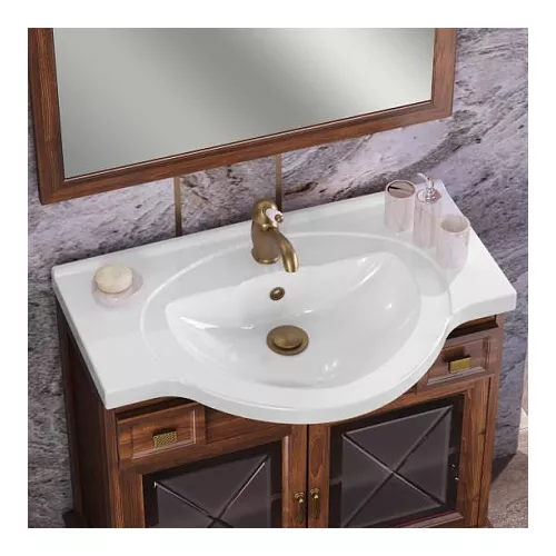 Тумба напольная с раковиной OPADIRIS Борджи-85 светлый орех, Выбрать цвет: Светлый орех, изображение 4