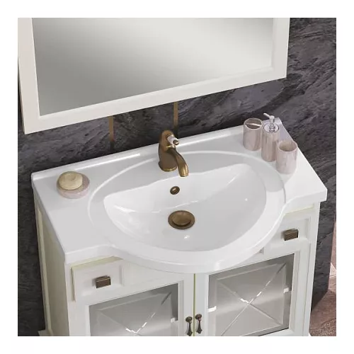 Тумба напольная с раковиной OPADIRIS Борджи-85 Слоновая кость, Выбрать цвет: Слоновая кость, изображение 4