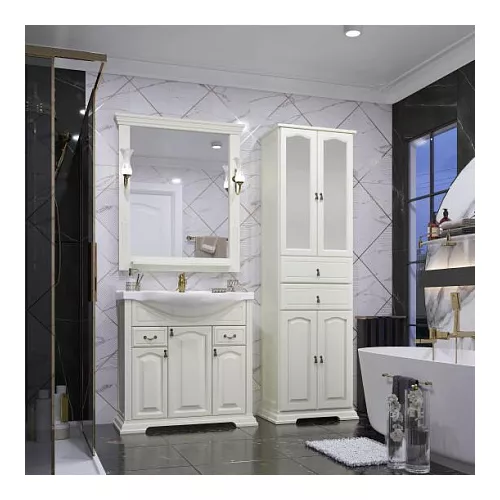 Тумба напольная с раковиной  OPADIRIS Риспекто  слоновая кость, Выбрать цвет: Слоновая кость, Выбрать размер: 85, изображение 7