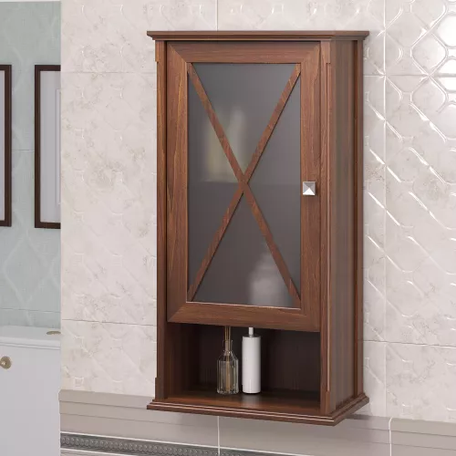 Шкаф Opadiris Палермо 46 подвесной, одностворчатый, цвет светлый орех, правый/левый, Выбрать цвет: Светлый орех, Ориентация: левая, изображение 2