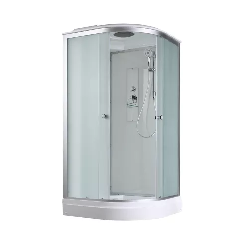 Душевая кабина AvaCan D2080/2090/2010 матовое стекло, низкий поддон, Цвет стекла: матовое, Цвет профиля: Хром, Выбрать размер: 80х80, Внешний вид: без гидромассажа, Наличие крыши: есть, изображение 3