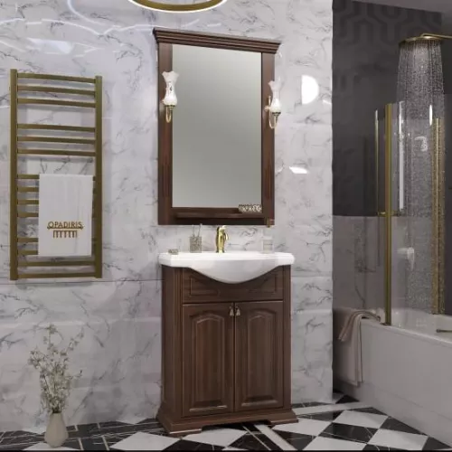 Тумба напольная с раковиной Opadiris Риспекто , цвет орех антикварный, Выбрать цвет: Орех антикварный, Выбрать размер: 65, изображение 5