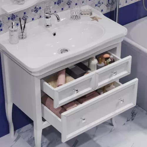 Тумба напольная с раковиной Opadiris Валери, цвет белый, Выбрать цвет: Белый, Выбрать размер: 85, изображение 3