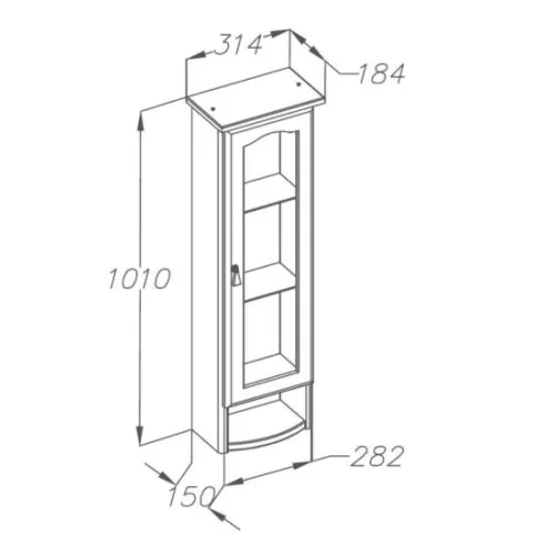 Шкаф Opadiris Риспекто подвесной, одностворчатый, белый матовый, левый/правый, с матовым стеклом, Выбрать цвет: Белый матовый, Ориентация: левая, изображение 4