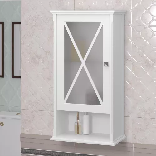 Шкаф Opadiris Палермо 46 подвесной, одностворчатый, цвет белый матовый, левый/правый, Выбрать цвет: Белый матовый, Ориентация: левая, изображение 2