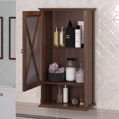 Шкаф Opadiris Палермо 46 подвесной, одностворчатый, цвет светлый орех, правый/левый, Выбрать цвет: Светлый орех, Ориентация: левая, изображение 3