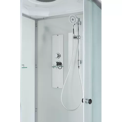 Душевая кабина AvaCan D3080/3090/3010 матовое стекло , средний поддон, Цвет профиля: Хром, Выбрать размер: 80х80, Внешний вид: без гидромассажа, Наличие крыши: есть, изображение 5