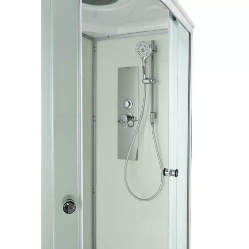 Душевая кабина AvaCan D5012R/L матовое стекло, высокий поддон, Цвет профиля: Хром, Выбрать размер: 120х80, Внешний вид: без гидромассажа, Наличие крыши: есть, Ориентация: правая, изображение 4