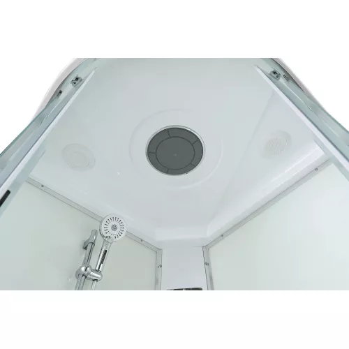 Душевая кабина AvaCan EM2080/2090/2010/2011T прозрачное стекло , низкий поддон, Цвет стекла: прозрачное, Цвет профиля: Хром, Выбрать размер: 80х80, Внешний вид: без гидромассажа, Наличие крыши: есть, изображение 8