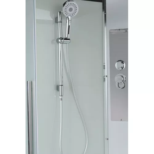 Душевая кабина AvaCan EM2080/2090/2010/2011T прозрачное стекло , низкий поддон, Цвет стекла: прозрачное, Цвет профиля: Хром, Выбрать размер: 80х80, Внешний вид: без гидромассажа, Наличие крыши: есть, изображение 6