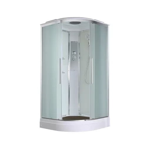 Душевая кабина AvaCan EM2080/2090/2010 матовое стекло, низкий поддон, Цвет стекла: матовое, Цвет профиля: Хром, Выбрать размер: 80х80, Внешний вид: без гидромассажа, Наличие крыши: есть
