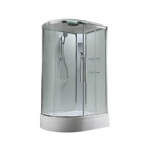 Душевая кабина AvaCan EM3812/3912T L/R  прозрачное стекло, средний поддон, Цвет стекла: прозрачное, Цвет профиля: Хром, Выбрать размер: 120х80, Внешний вид: без гидромассажа, Наличие крыши: есть, Ориентация: правая, изображение 4